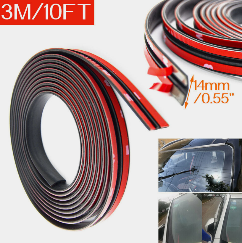 10FT Auto Car Rubber Front Rear Windshield Panel Seal Strip Sealed Moulding Trim
