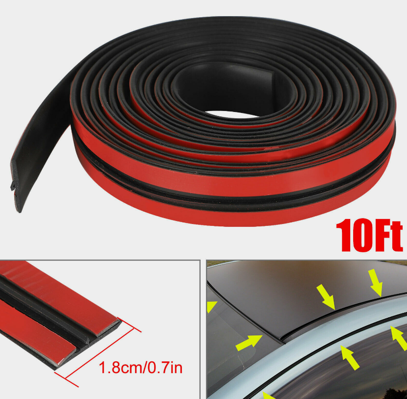 Auto Car Windshield Roof Seal Noise Insulation Rubber Strip Sticker Accessories