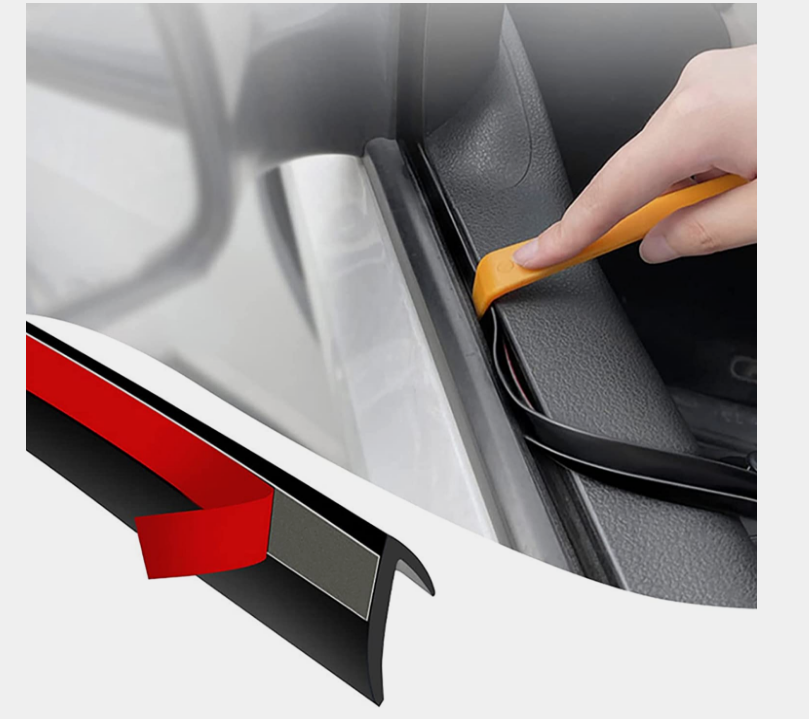 Car Window Seal Strip 13.12 Ft Automotive Window Seal V-Shaped Window Sealing Strip Universal Self Adhesive Auto Window Rubber Draft Seal Strip with Installation Tool