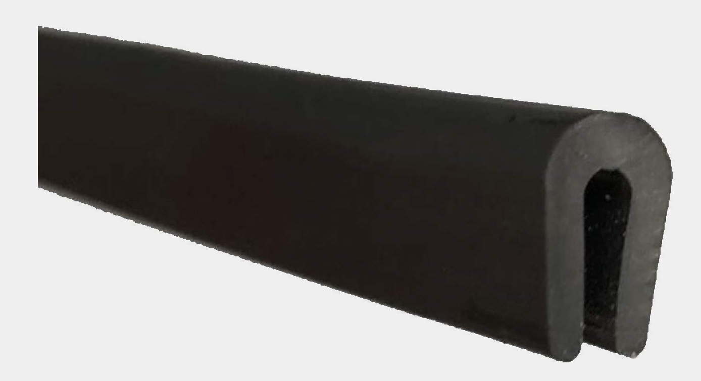 Rubber U Channel Edge Trim Small, Fits 1/16 inch Edge (1.6mm), Length 10 Feet (3.05 Meter)