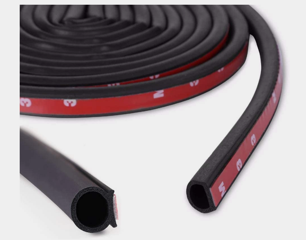 10Foot D-Shape Weather Stripping Automotive Rubber Edge Sealing Strip - 3/8