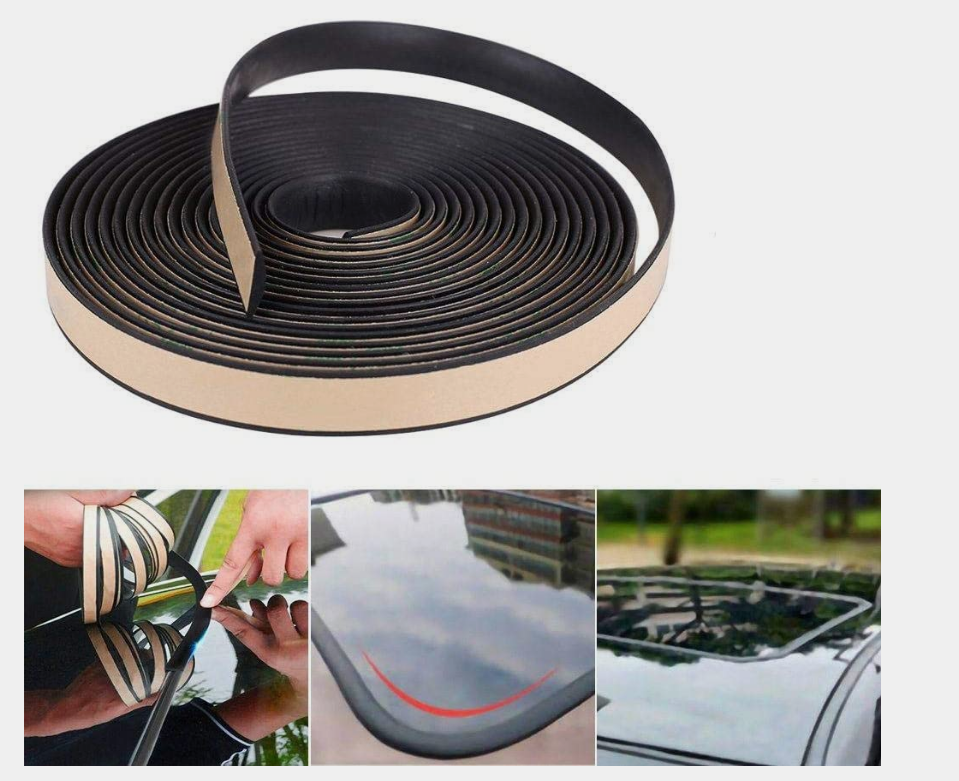 5M/16FT Auto Seal Weather Stripping Rubber Sealing Strip Trim Cover for Car Front Rear Windshield Sunroof Weatherstrip