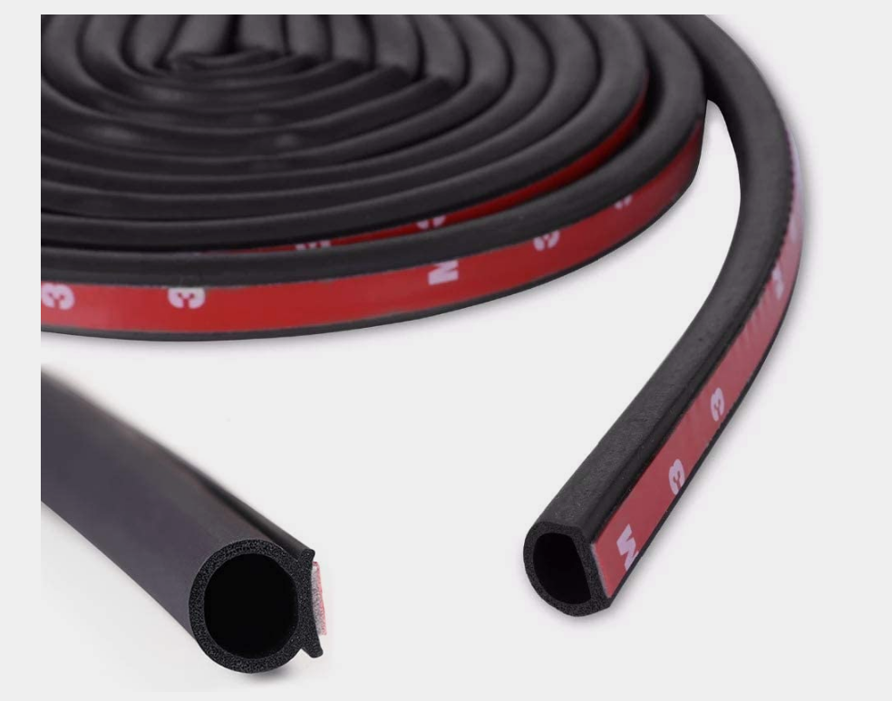 25Foot D-Shape Rubber Edge Sealing Weather Stripping - 1/2
