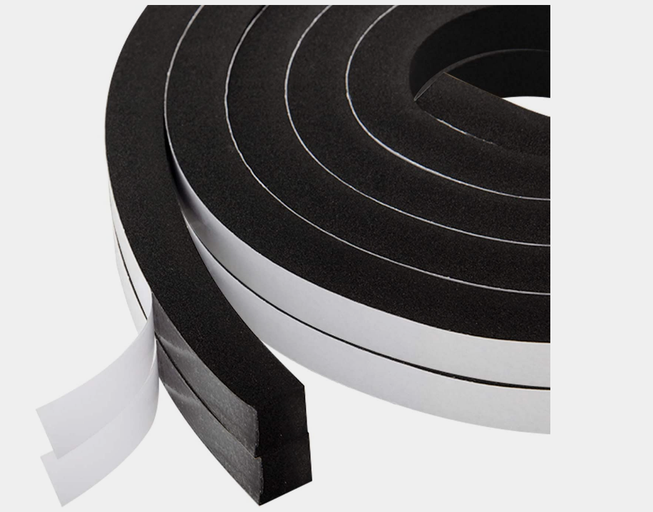 Window Insulation Weather Stripping-2 Rolls,1/2 Inch Wide X 1/2 Inch Thick, Closed Cell Foam Tape Adhesive Rubber Seal Strip, Total 13 Feet Long (2 X 6.5 Ft Each)