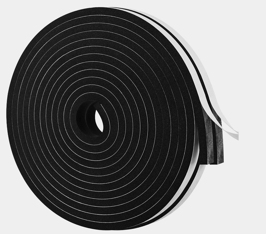 High Density Foam Tape Seal Strip, 1/2 Inch Wide x 1/4 Inch Thick 2 Rolls, Total 26 Feet Long, Self Adhesive Insulation Soundproofing Neoprene Rubber Weatherstrip for Door Windows Air Conditioning